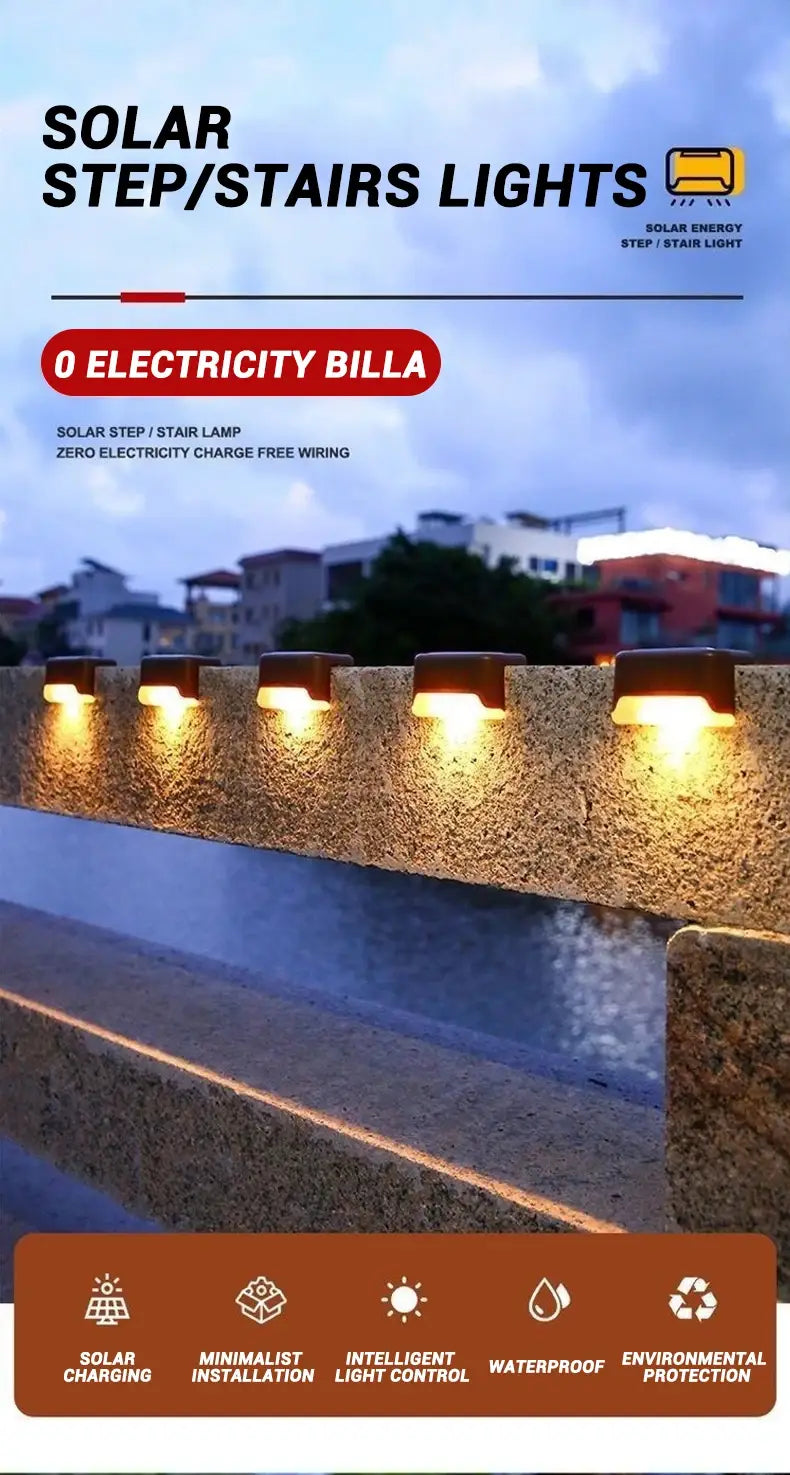 Conjunto de Luces LED Solares para Escaleras Exteriores Decorbites™