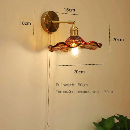 DecorBites™ Art Deco LED Wall Lamp with Pull Switch, Nordic Design, Glass Interior Wall Light