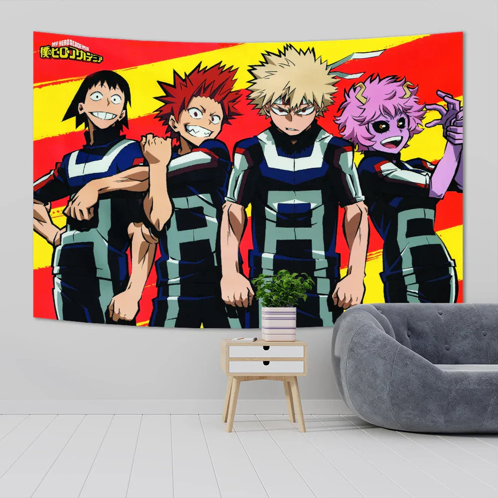 Decobites MHA Wall Tapestry Kawaii Room Decor Anime Art Poster Teen Bedroom Decoration