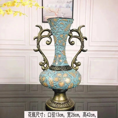 DecorBites™ Resin Vase Dried Flowers Arrangement for Living Room Decor