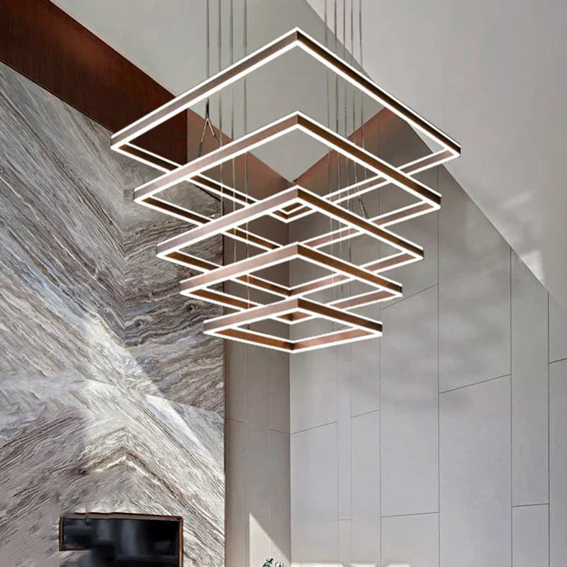 Chrome LED Pendant Light 6-Head Coffee Finish
