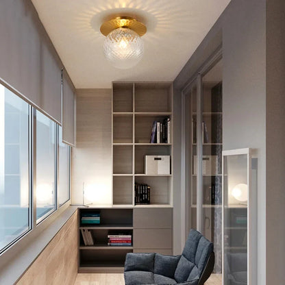 DecorBites™ Iron Glass LED Ceiling Lamp Ball Shape Modern Living Room Light Fixtures