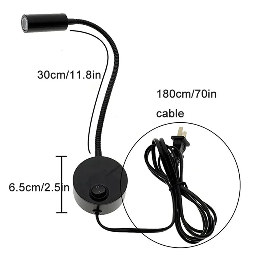 Juego de lámparas de pared LED DecorBites™: 2 apliques de pared de 3 W y 4000 K con enchufe para cabecera de cama o mesilla de noche.