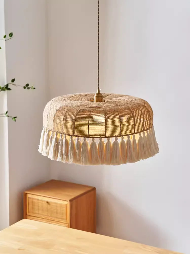 Decorbites™ Hanfseil-Deckenleuchter: Japanisch inspirierte Zwirns-Pendantleuchten für die Hausdekoration