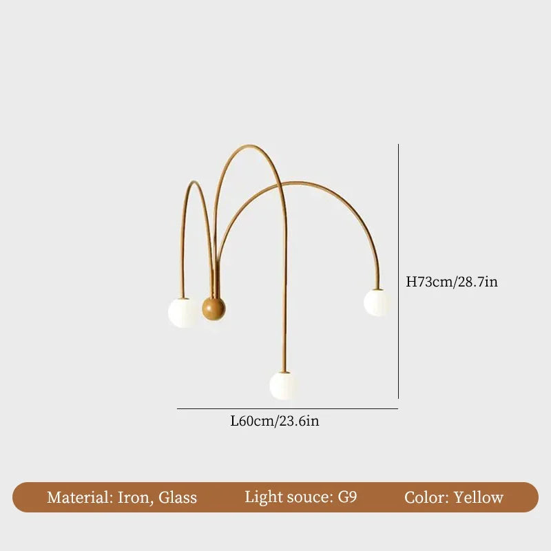 DecorBites™ Iron Glass LED Wall Light for Living Room Bedside Table Restaurant Home Decorations