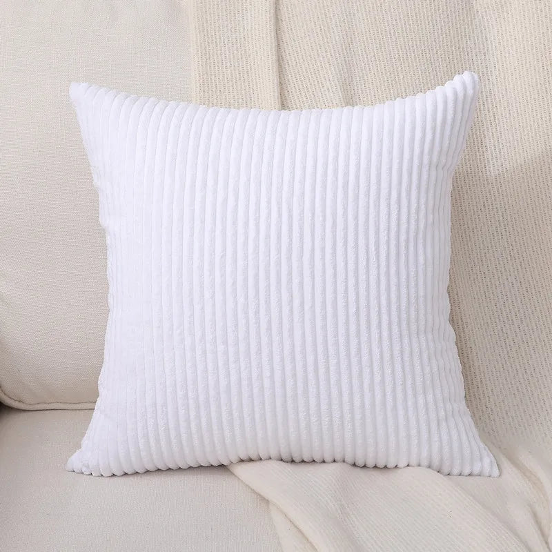 Funda de cojín de algodón con pompón de encaje Decorbites™, 50x50 cm, Bolas blancas, Funda suave para asiento, Decoración del hogar