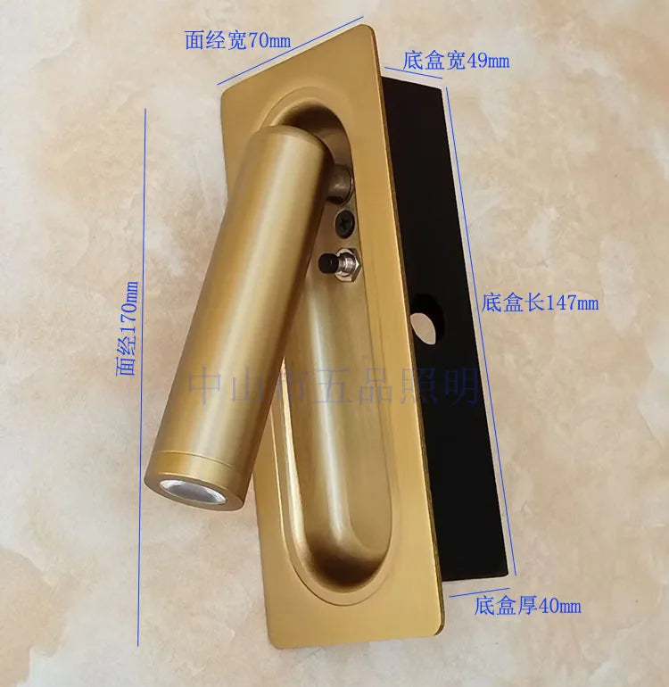 مصباح حائط LED قابل للتعديل بجانب السرير من DecorBites™ لغرف الضيوف في الفنادق الحديثة