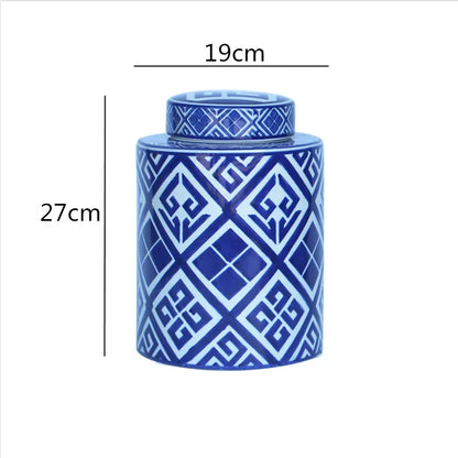 DecorBites™ Chinese Retro Ceramics Golden Vase with Cover for Home Décor and Organization