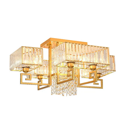 DecorBites™ Crystal Rectangular Ceiling Light for Living Room, Bedroom, and Dining Room