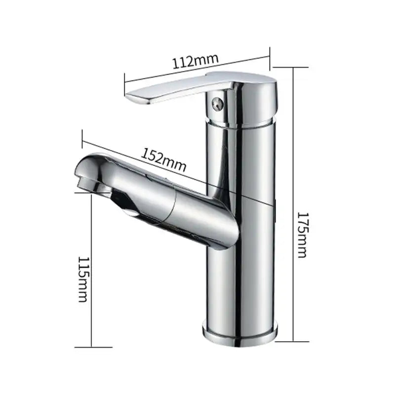 Single Handle Pull-out Bathroom Basin Faucet Hot and Cold Water Countertop Installation Faucet  Water Mode