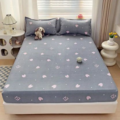 DecorBites™ Japanese Style Thick Fitted Sheet for Queen/King Bed