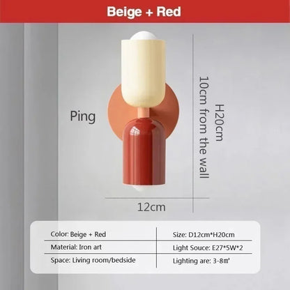 Apliques de pared LED de doble cabezal color crema DecorBites™ para decoración de interiores en sala de estar y dormitorio
