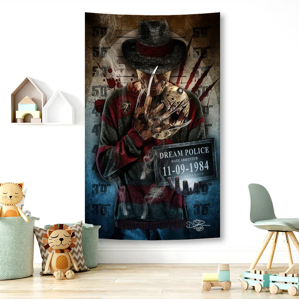 Decobites Nightmare Freddy Krueger Flag Horror Movie Banner Decoration Tapestry