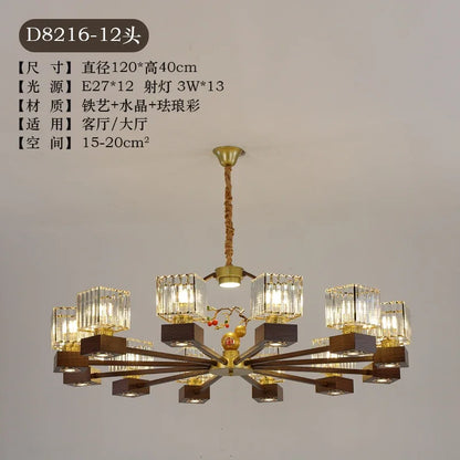 DecorBites™ Crystal Dining Room Chandelier with Spotlights for Hotel Club Ballroom