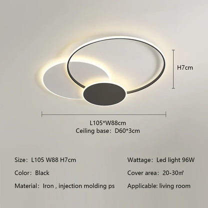 DecorBites™ Circles LED Ceiling Lights Modern Minimalism Dimmable Bedroom Lamp Fixtures