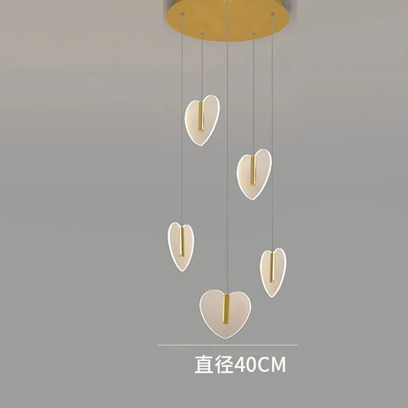 DecorBites™ Love Chandelier: Luxury Crystal Gold Lighting for Staircase & Living Room