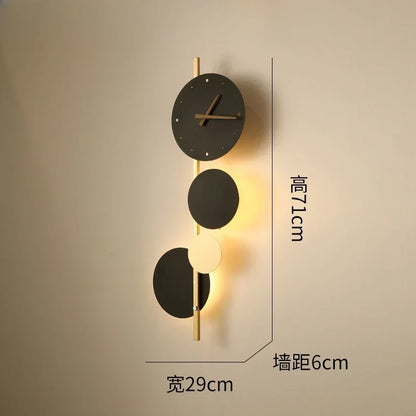 DecorBites™ LED Wall Clock Sconce for Bedroom Living Room Home Decor Lighting