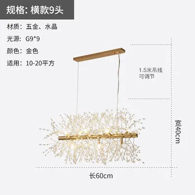 Lámparas colgantes DecorBites™ con forma de diente de león de cristal para una decoración elegante del hogar