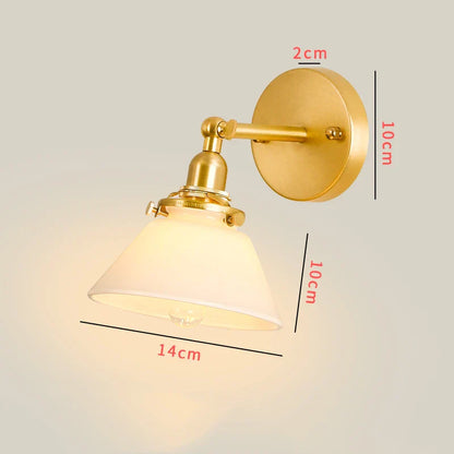 DecorBites™ Clear Glass LED Mirror Light Pull Chain Copper E14 Wall Lamp