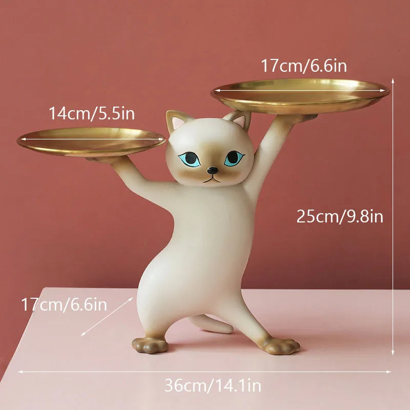 DecorBites™ Cat Resin Tray: Chic Home & Office Decor Accessory