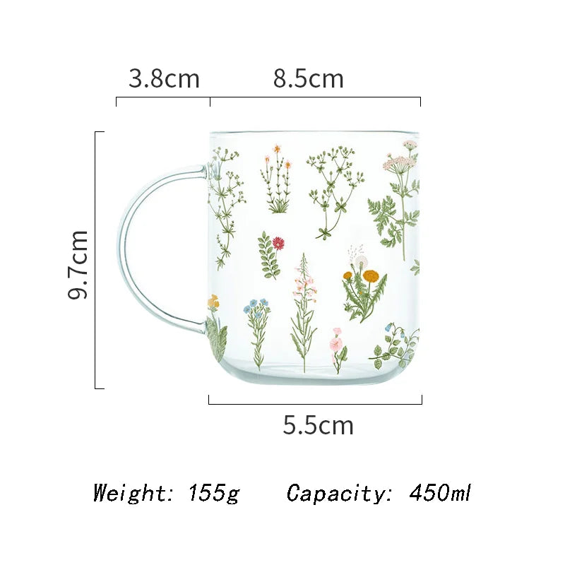 DecorBites™ Large-Capacity Glass Cup with Scale, Heat-Resistant, Cute Design - Perfect Gift