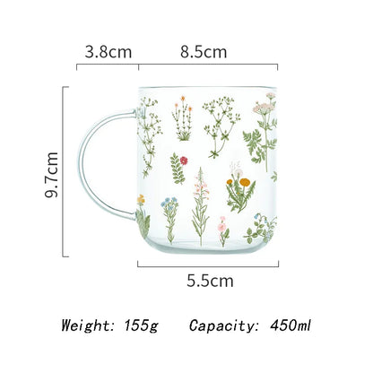 DecorBites™ Large-Capacity Glass Cup with Scale, Heat-Resistant, Cute Design - Perfect Gift