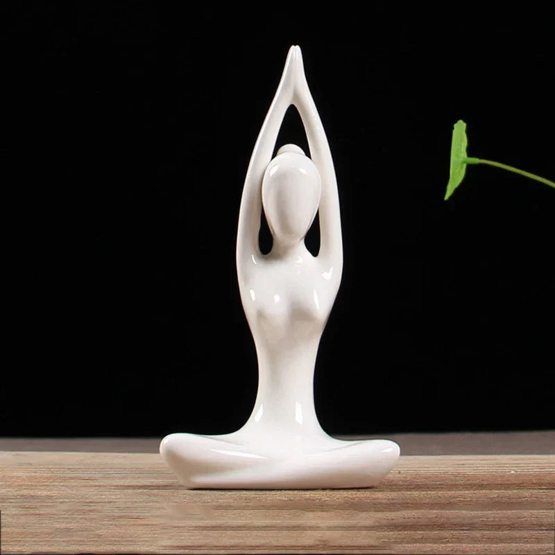 DecorBites™ Abstract Yoga Figure Porcelain Statue Home Decor Sculpture