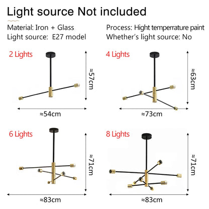 DecorBites™ LED Ceiling Lights Industrial Iron Black Golden Nordic Minimalist Décor