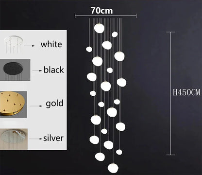 Modern Brushed Stainless Acrylic Multi-Head Pendant Light