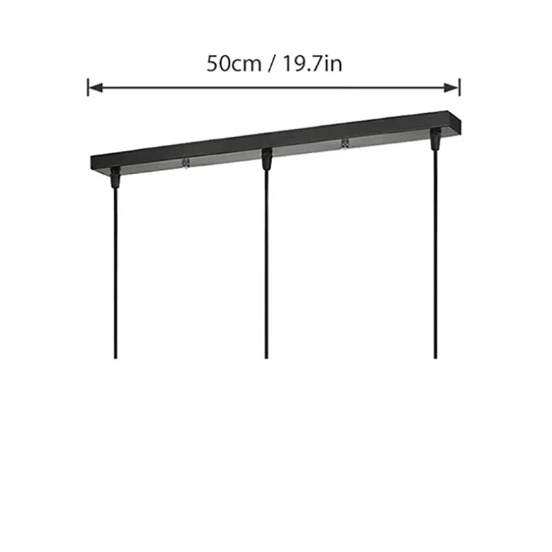 لوحة سقف مستطيلة دائرية باللونين الأبيض والأسود من DecorBites™: تنوع عصري لإضاءاتك