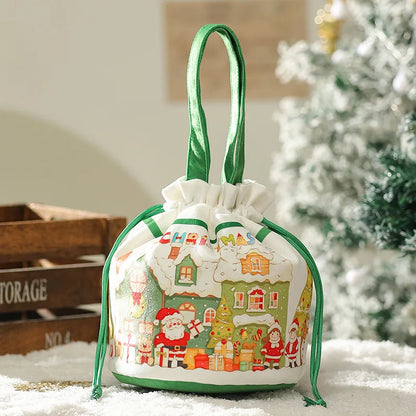 DecorBites™ Christmas Eve Apple Bag: Festive Handheld Gift Bag for Santa Candy 和 Children