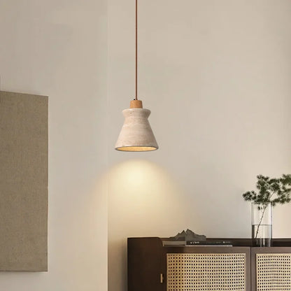 DecorBites™ LED Wood Yellow Travertine Pendant Light for Living Room Bedside - Nordic Interior Lighting