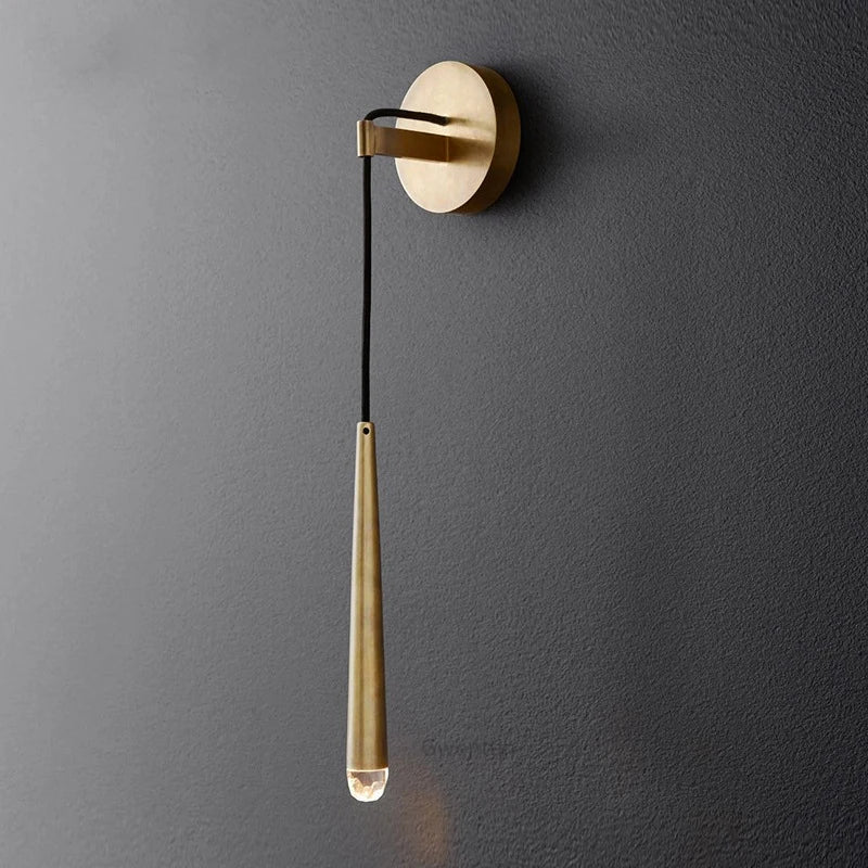 Aplique de pared DecorBites™ Crystal Water Drop para baño y dormitorio, con luz LED dorada para espejo.