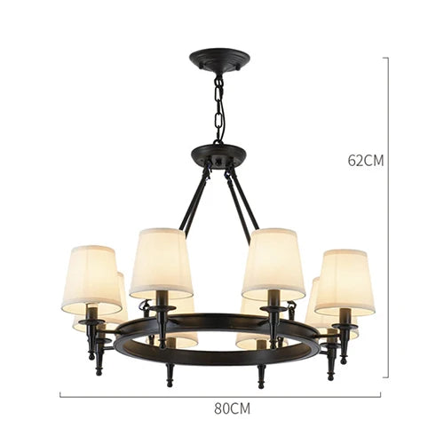 ثريا DecorBites™ بتصميم ريفي عتيق مصنوعة من القماش مع عاكس ضوء معلق في السقف للديكور الداخلي للمنزل