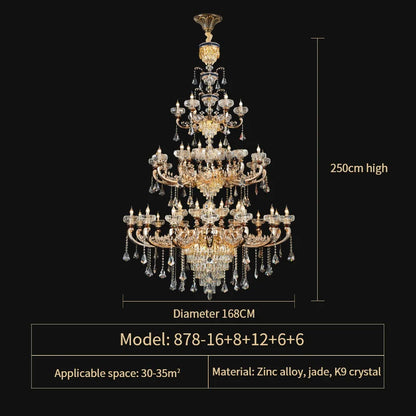 DecorBites™ Jade Crystal Chandelier: Elegant European Living Room Lamp