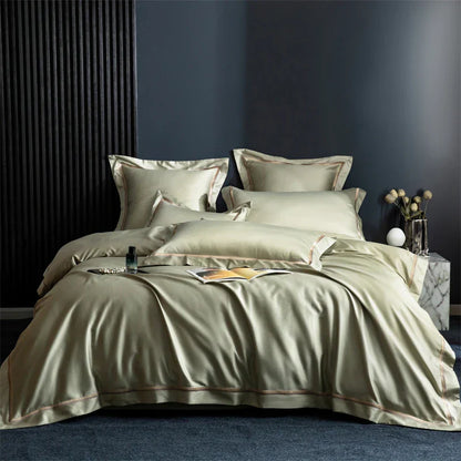 طقم مفروشات سرير مطرز على طراز الفنادق من DecorBites™ مصنوع من القطن المصري 1000TC