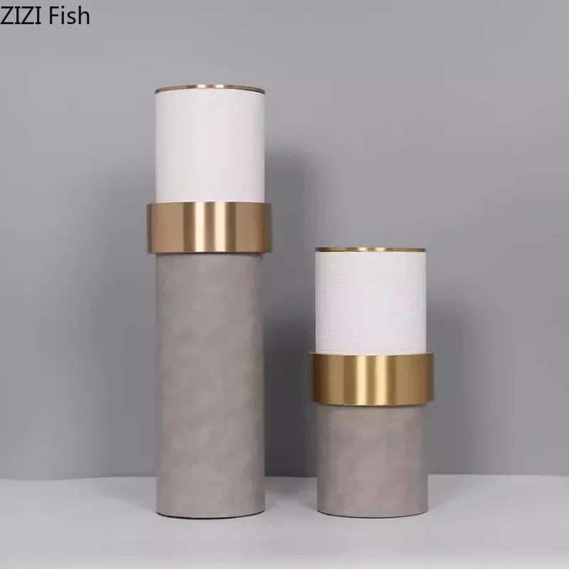 Gold Cylinder Desk Vase