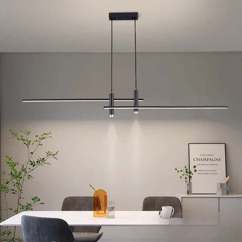 DecorBites™ Black Gold LED Pendant Lights for Modern Minimalist Dining Room Chandelier