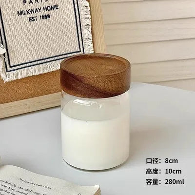 DecorBites™ Glass Tea Cup with Lid: High Temp Resistant & Sealed Coffee Cup