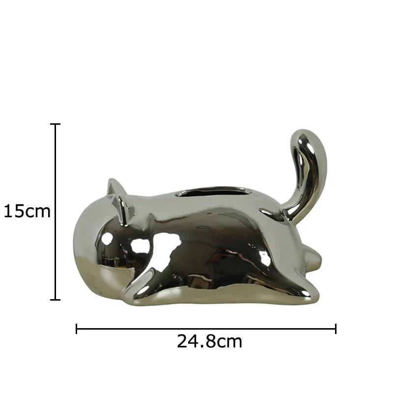 DecorBites™ Cat Ceramic Tissue Box Modern Home Decor