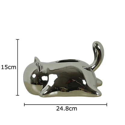 DecorBites™ Cat Ceramic Tissue Box Modern Home Decor
