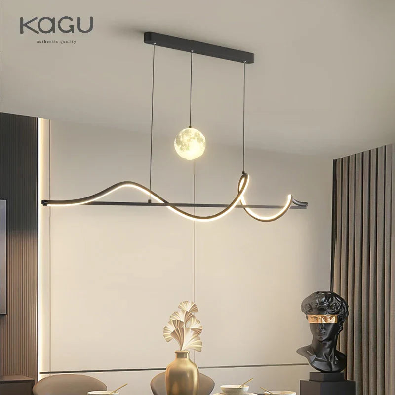 DecorBites™ LED Pendant Light - Modern White/Black Long Line for Home, Restaurant, Office