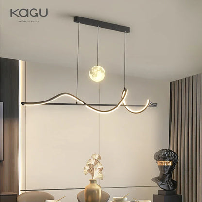 DecorBites™ LED Pendant Light - Modern White/Black Long Line for Home, Restaurant, Office