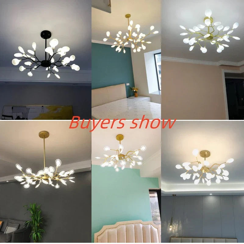 DecorBites™ Branch Shape Firefly Ceiling Chandelier G4 Led Lighting Indoor Hanging Lamp