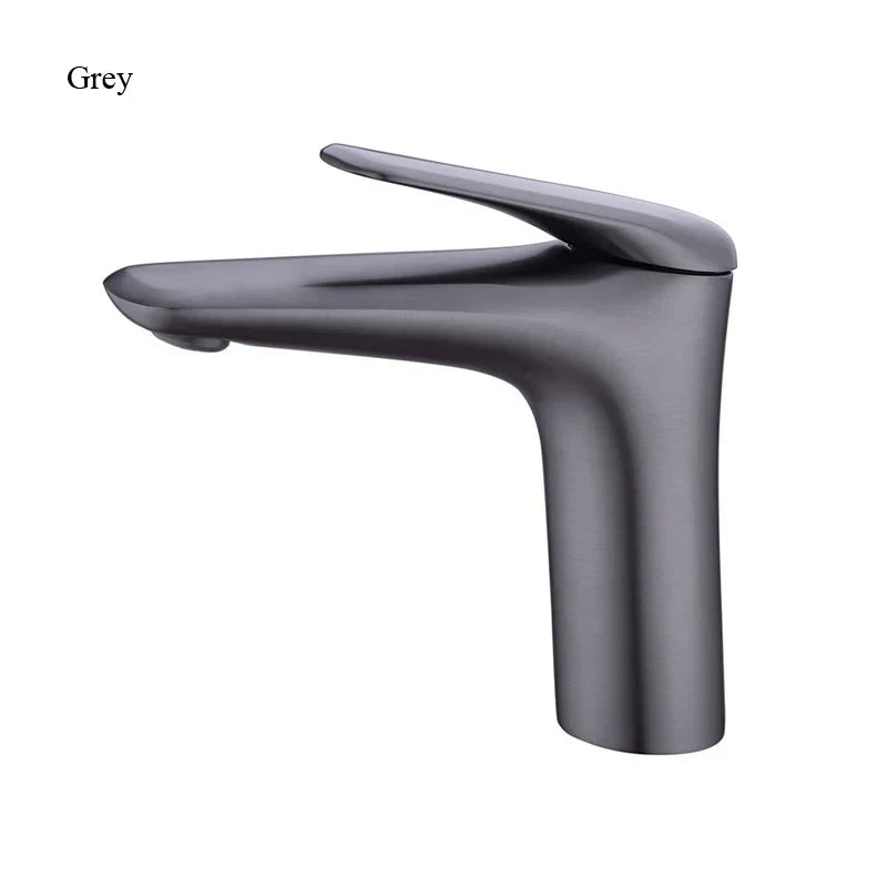 DecorBites™ Basin Faucet: Single Handle Mixer Tap in Black/Chrome/Grey/Gold with Hot Cold Water