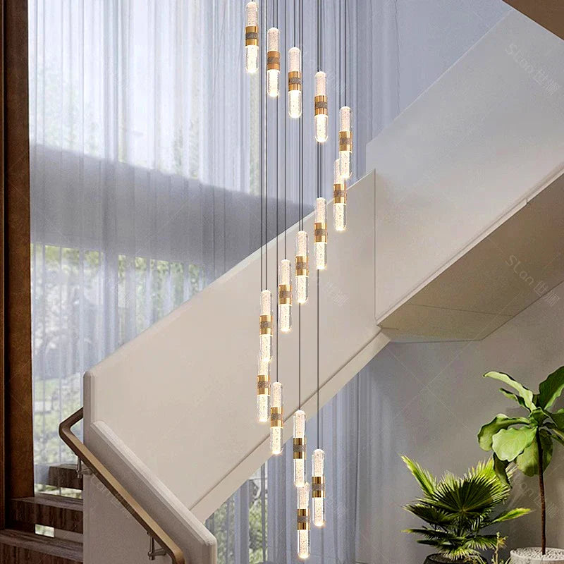 Lámpara colgante de cristal DecorBites™ para escalera, sala de estar o interior