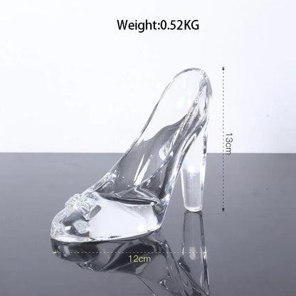 DecorBites™ Crystal Glass High-Heeled Shoes Figurine Decoration