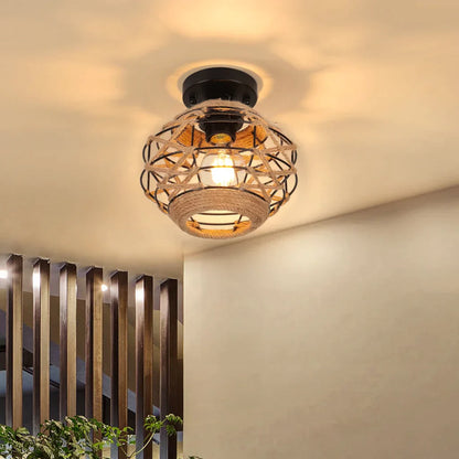 DecorBites™ Hemp Rope Ceiling Chandelier for Bedroom Living Room Kitchen LED