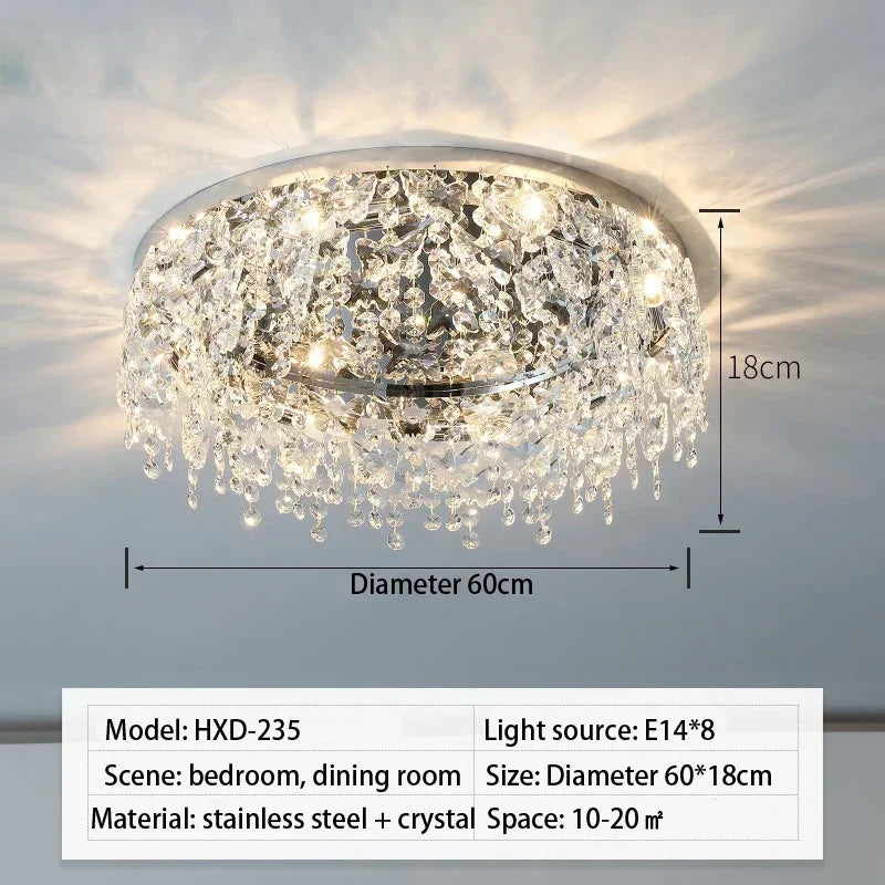 DecorBites™ Crystal LED Ceiling Chandelier for Living, Bedroom, Kitchen, Dining Room