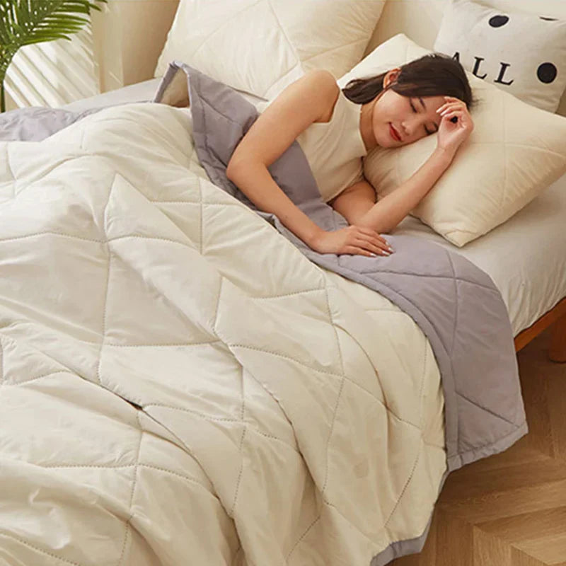 Decobites Quilted Summer Blanket: Soft & Breathable Double Comforter